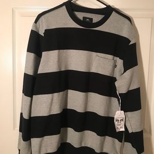 OBEY striped black and gray pullover